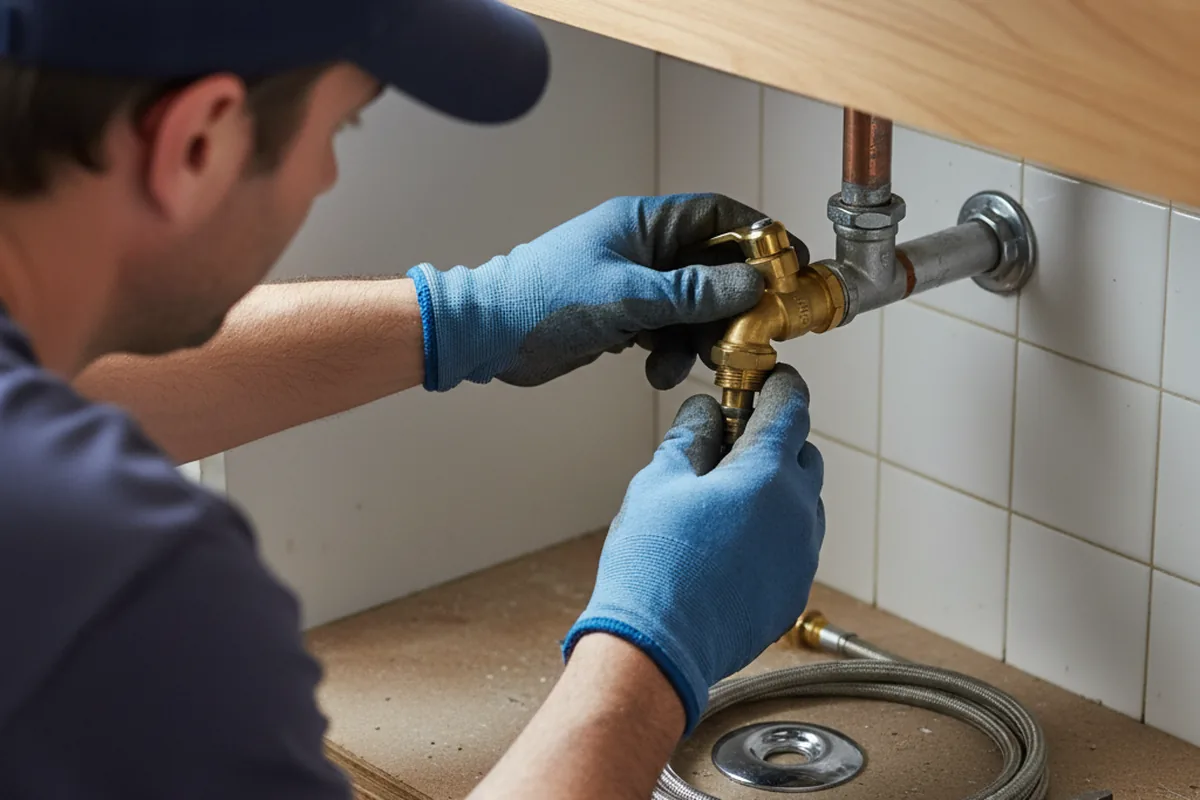Shutoff valve and fitting work during Emergency Plumbing in Grapeland